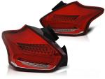 LED Lightbar Rückleuchten für Ford Focus MK3 15-18 Rot/Chrom dynamischer Blinker