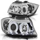 Scheinwerfer Angel Eyes für BMW 3er E90 E91 Bj. 05-08 Chrom