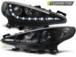 Scheinwerfer LED Tagfahrlicht Optik für Peugeot 207 Bj. 06-12 Schwarz